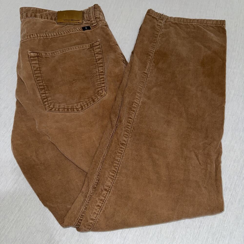 Lucky Brand Pants Mens 34x32 Brown Corduroy 221 Original Straight Leg Y2K EUC